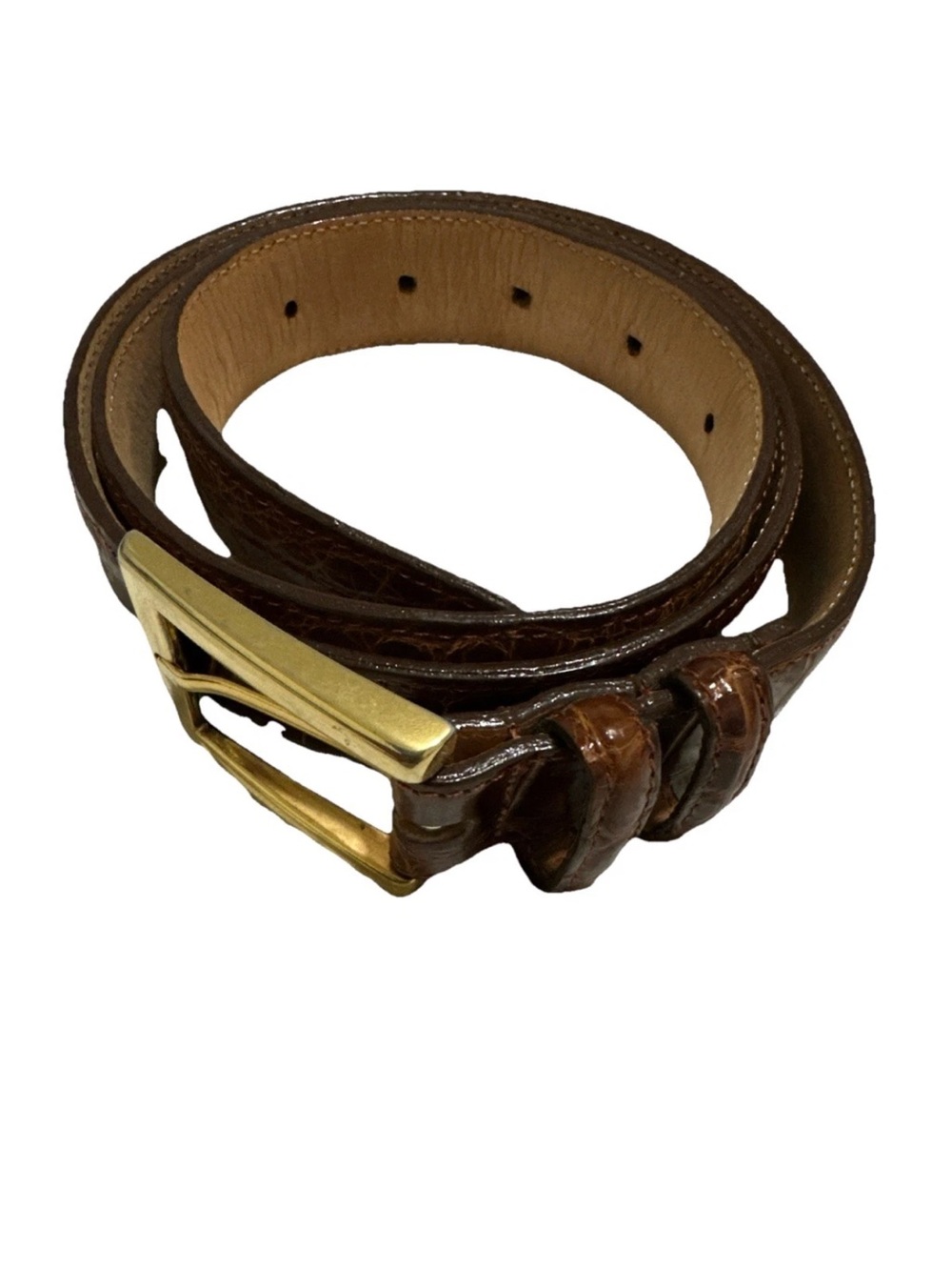 Estilo 403 American Alligator Brown Belt Sz 34/90  In Great Condition